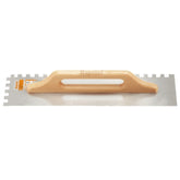 Gletiera zimtata pentru doua maini, maner de lemn, 14×50 cm 12mm